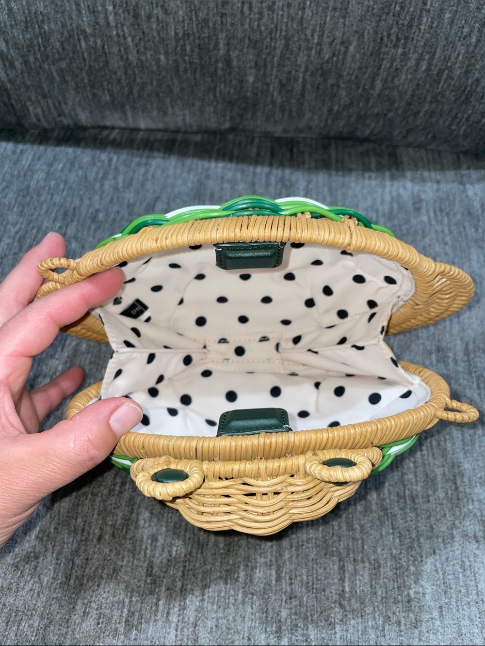 Kate Spade Hoppkins Wicker Frog Crossbody Limited Edition - Picture 12 of 16